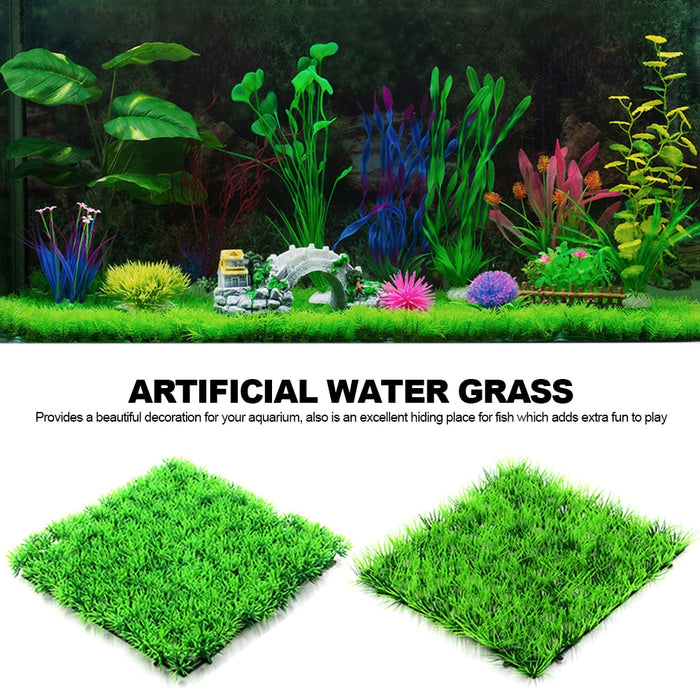 25*25cm Eco Friendly Aquarium Ornaments Artificial Water Plastic Green