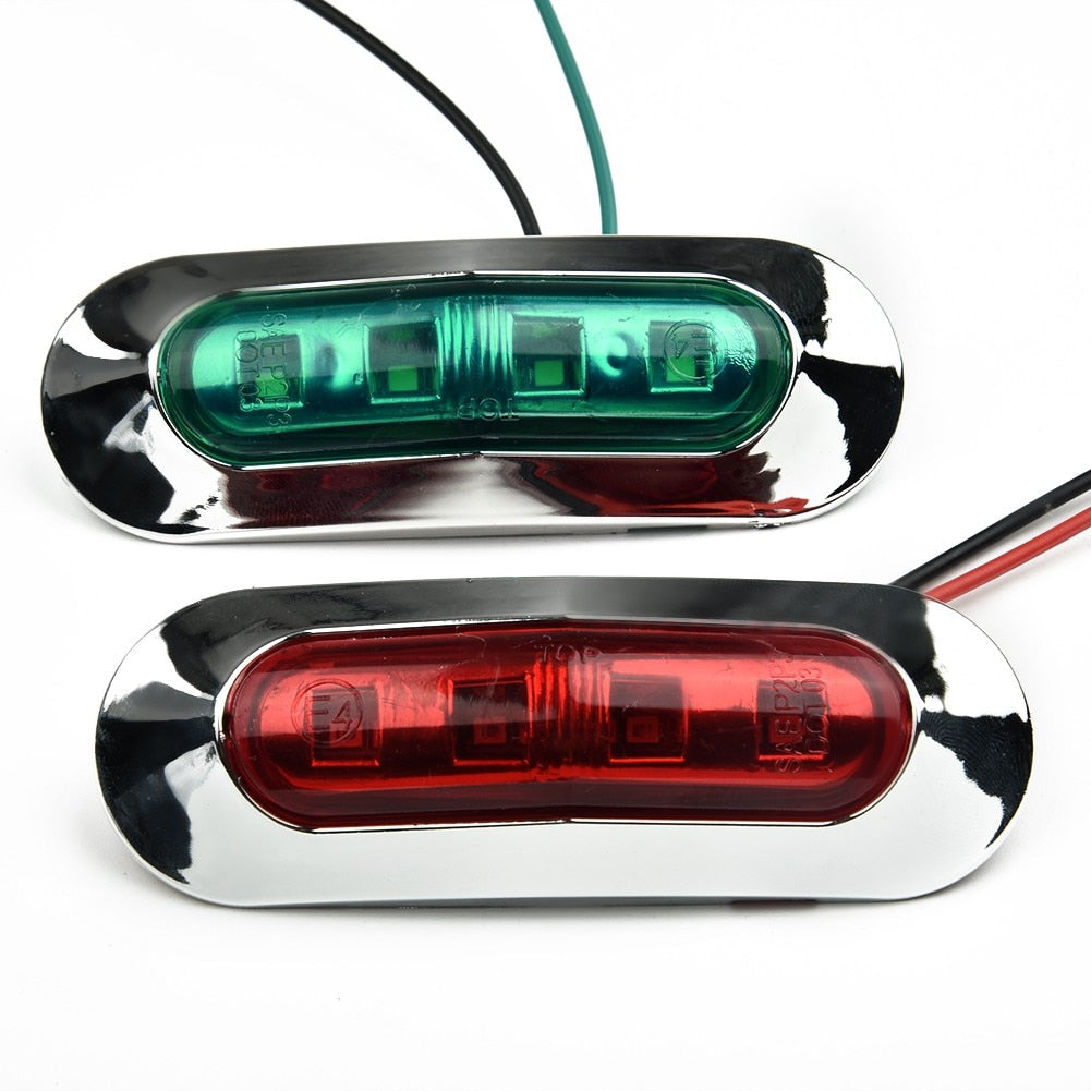 2pcs Red Green Led Boat Navigation Light