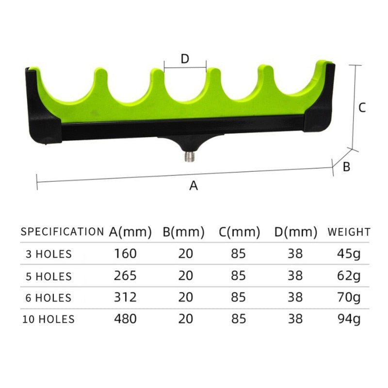3 5 6 10 Holes Fishing Rod Holder