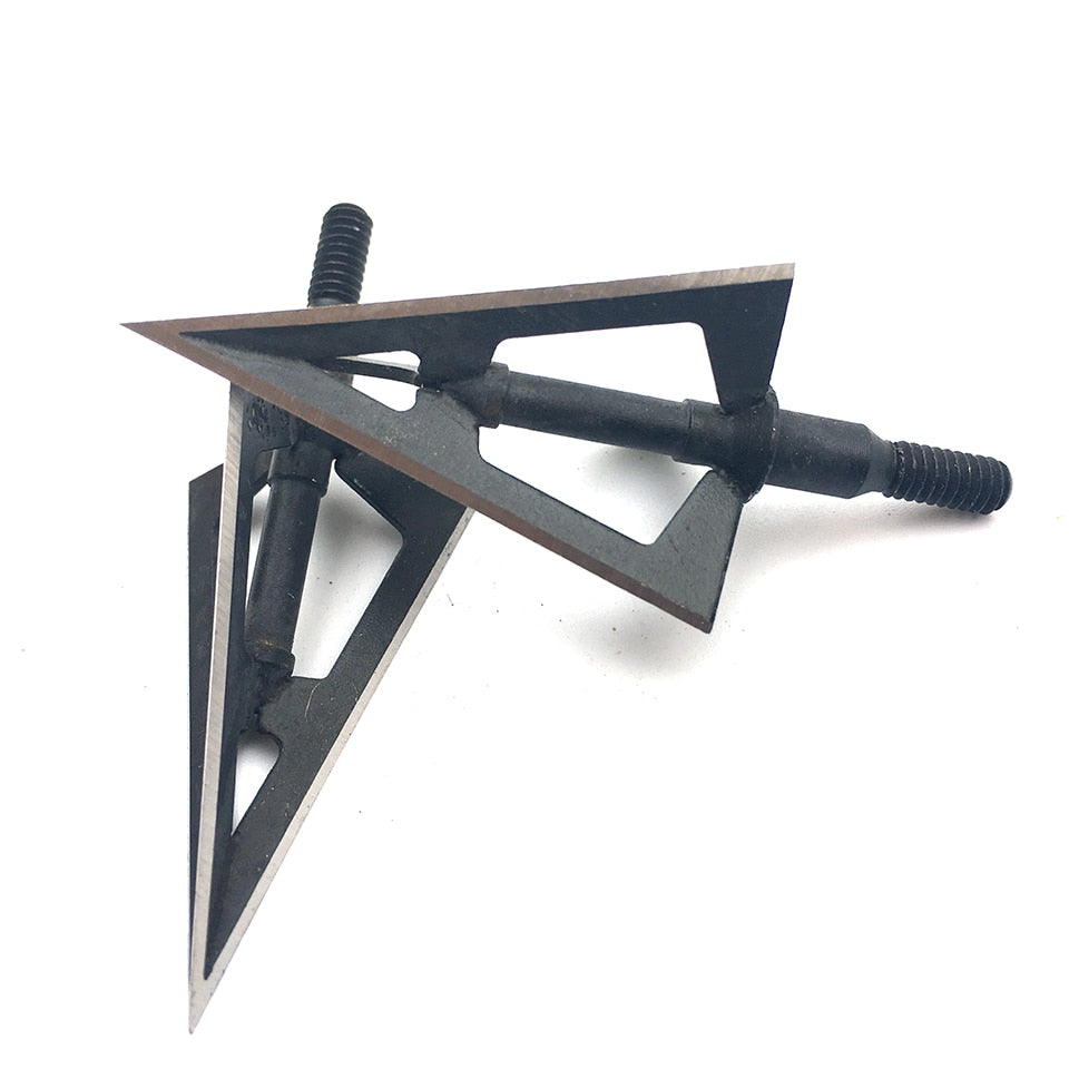 3/6/12/24/60pcs Broadheads Hunting 3 Blades Arrowheads Black Tip Steel