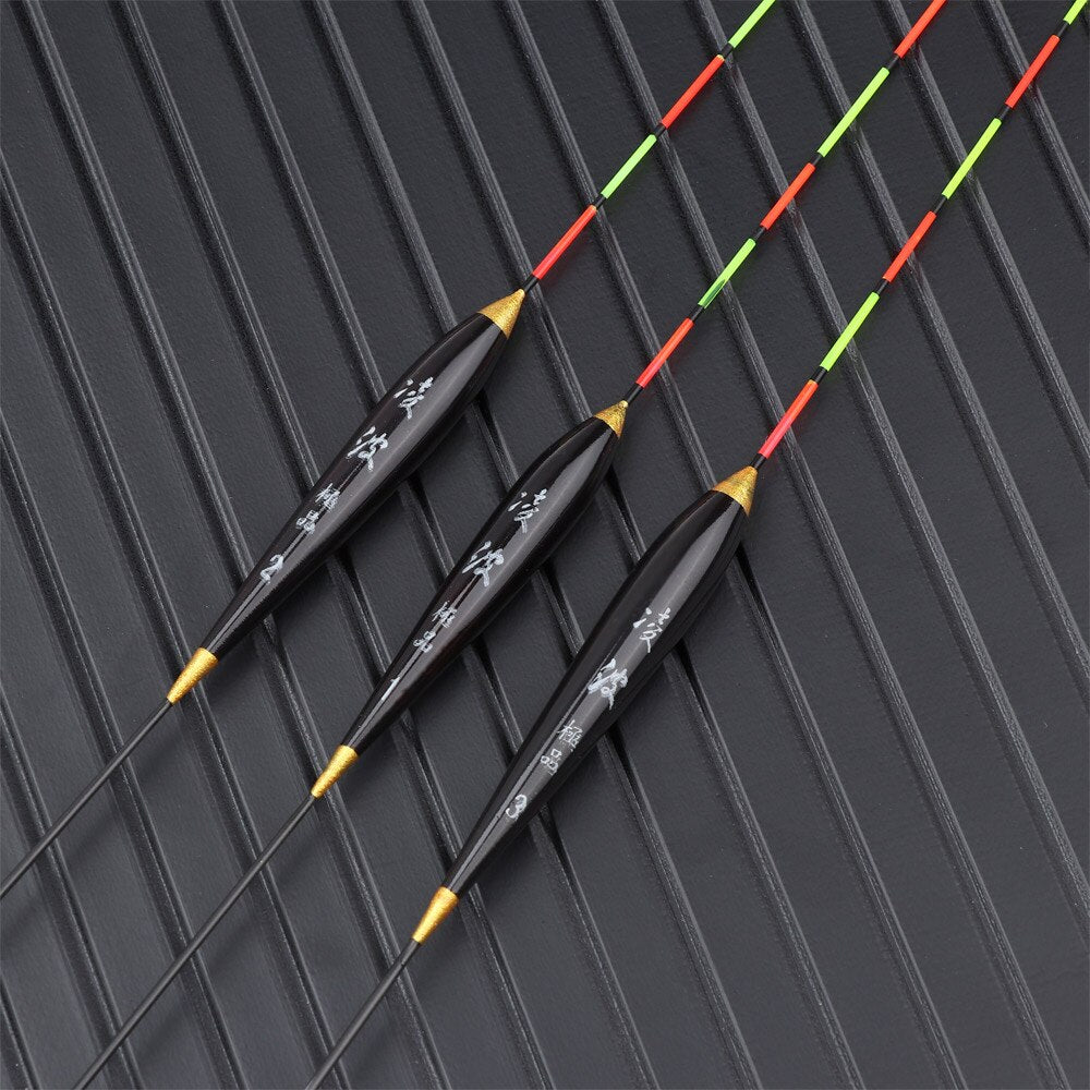 3pcs Fishing Float Wood Fluorescent High Sensitivity