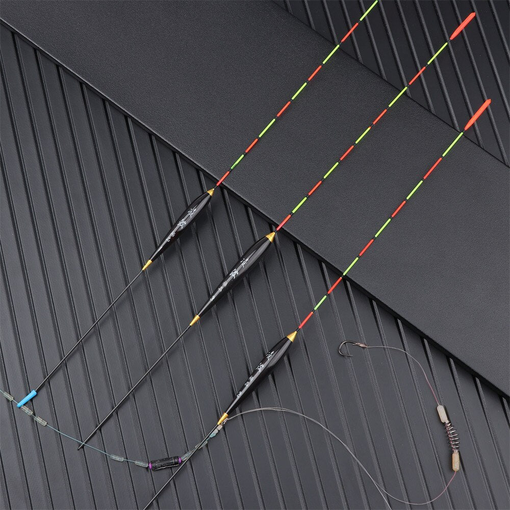 3pcs Fishing Float Wood Fluorescent High Sensitivity