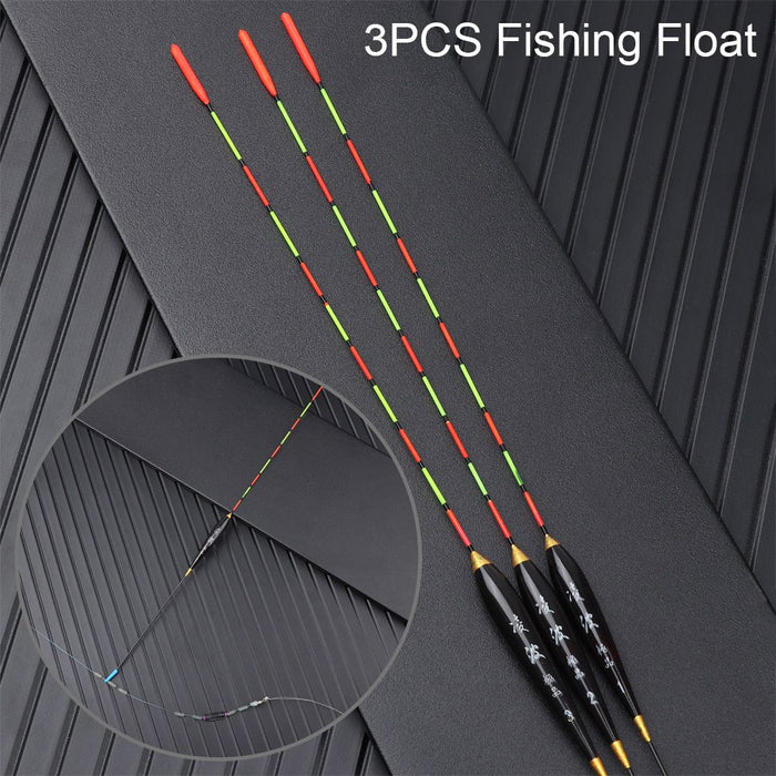 3pcs Fishing Float Wood Fluorescent High Sensitivity