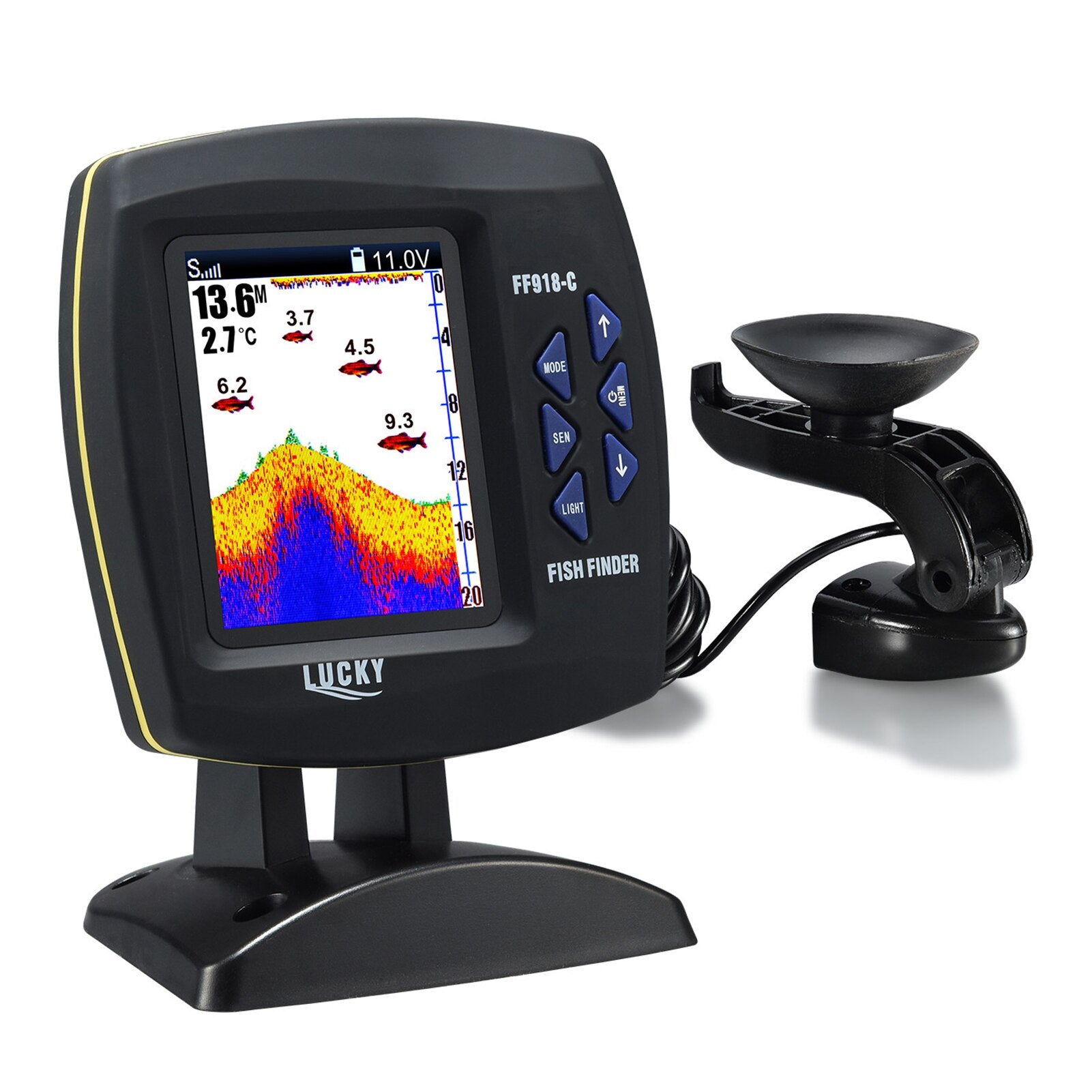 45 Degrees Underwater Fishing Camera Fish Finder Wired Transducer