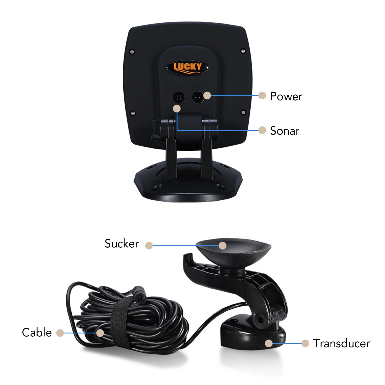 45 Degrees Underwater Fishing Camera Fish Finder Wired Transducer