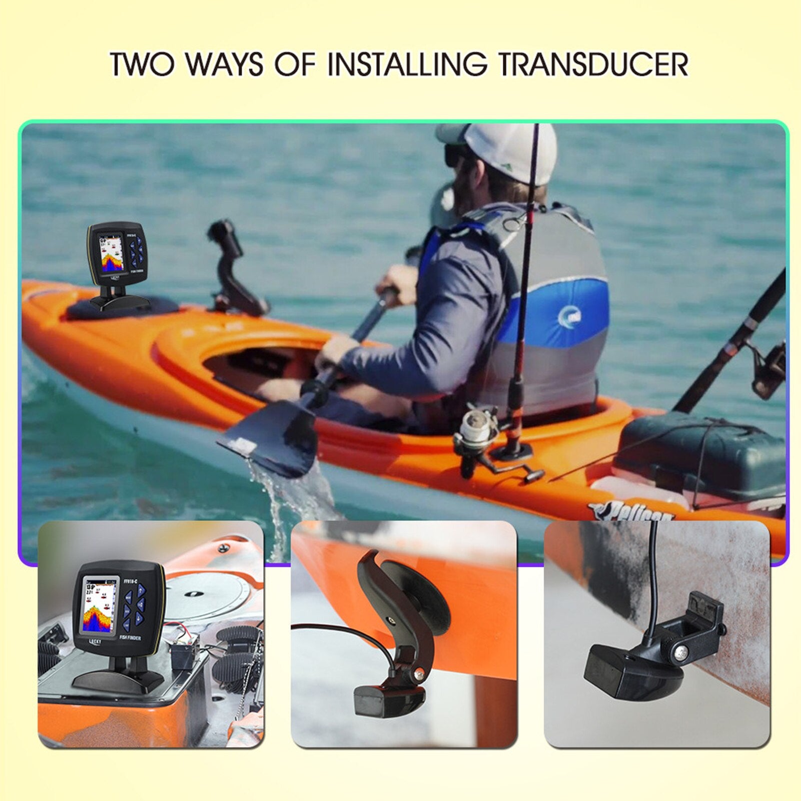 45 Degrees Underwater Fishing Camera Fish Finder Wired Transducer