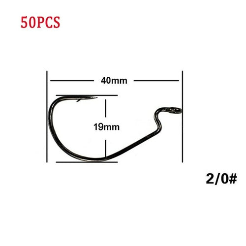 50pcs/Lot Wide Gap Texas Fishing Hooks