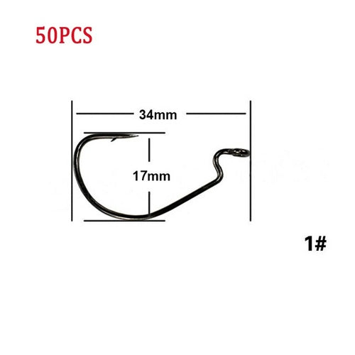 50pcs/Lot Wide Gap Texas Fishing Hooks