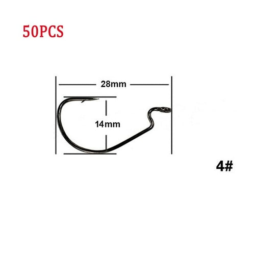 50pcs/Lot Wide Gap Texas Fishing Hooks