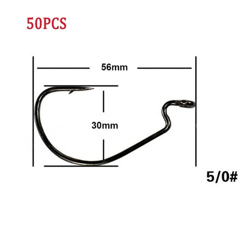 50pcs/Lot Wide Gap Texas Fishing Hooks