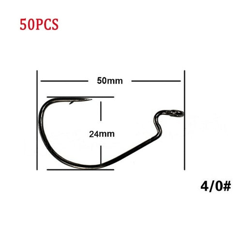 50pcs/Lot Wide Gap Texas Fishing Hooks