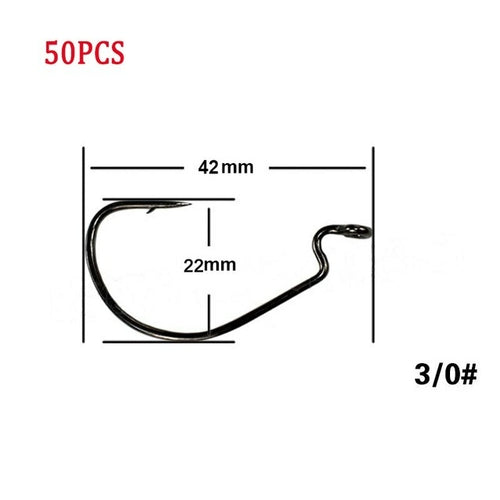 50pcs/Lot Wide Gap Texas Fishing Hooks