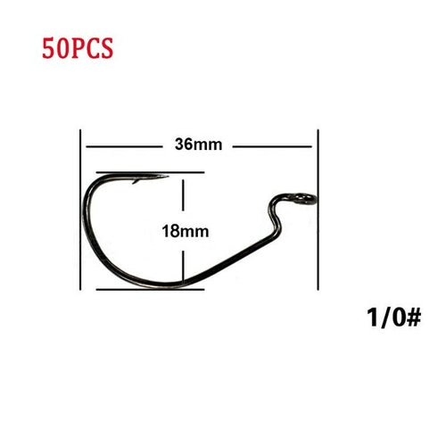 50pcs/Lot Wide Gap Texas Fishing Hooks