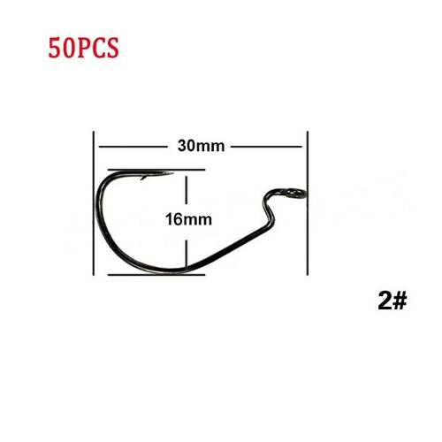50pcs/Lot Wide Gap Texas Fishing Hooks