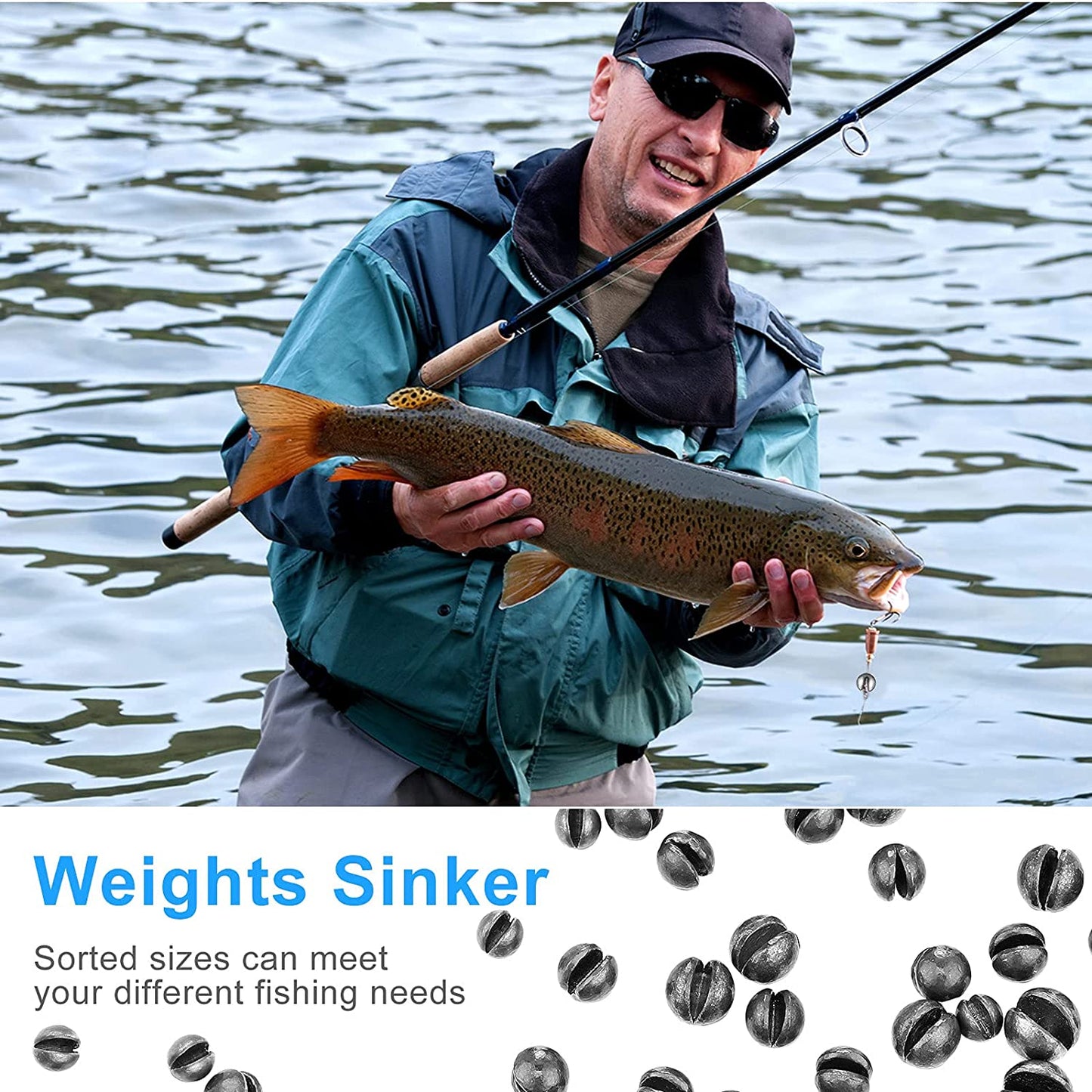 50pcs Round Split Shot Sinker