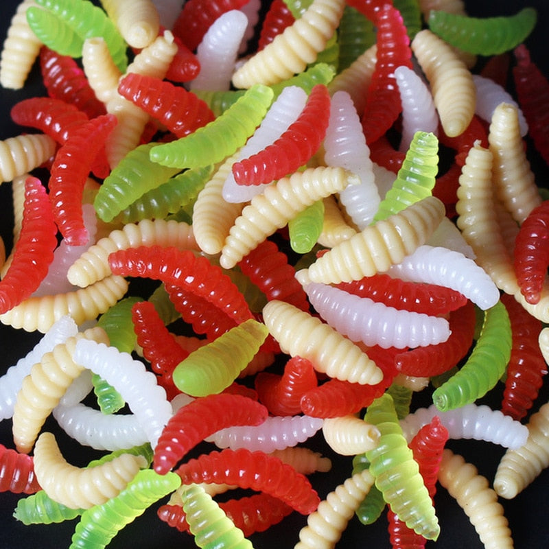 50pcs/bag Fishing Lure Maggot Grub