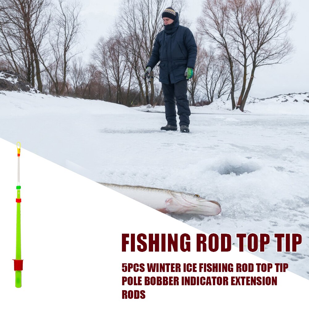 5pcs Winter Ice Fishing Rod Top Tip Pole Indicator