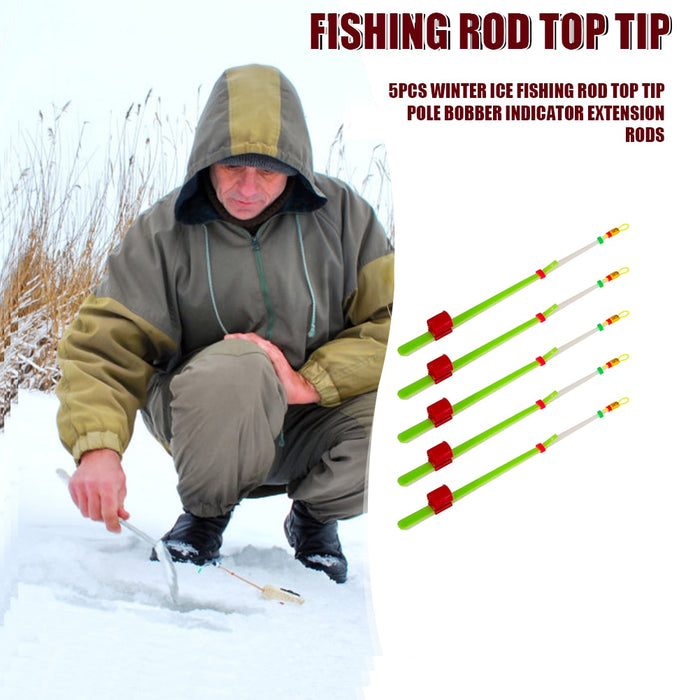 5pcs Winter Ice Fishing Rod Top Tip Pole Indicator