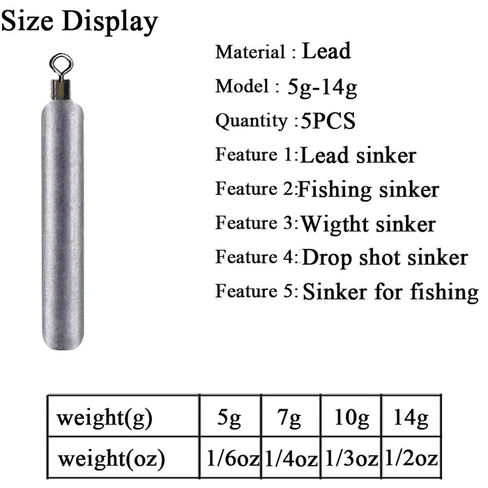 5pcs/lot Fishing Weights Sinkers
