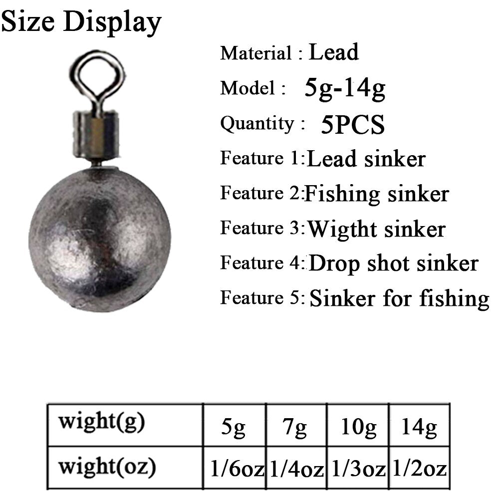 5pcs/lot Fishing Weights Sinkers