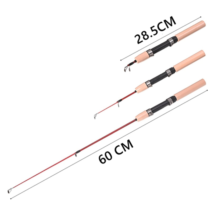 Winter Fishing Gear Set Fiberglass Fish Rod