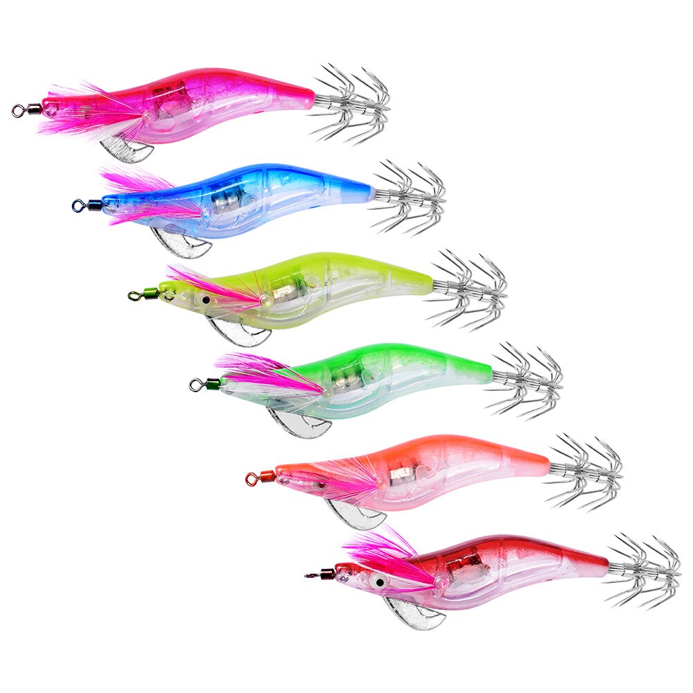 6pcs/set Electronic Flashing Led Fishing Lure Flash Light 10cm 12.2g