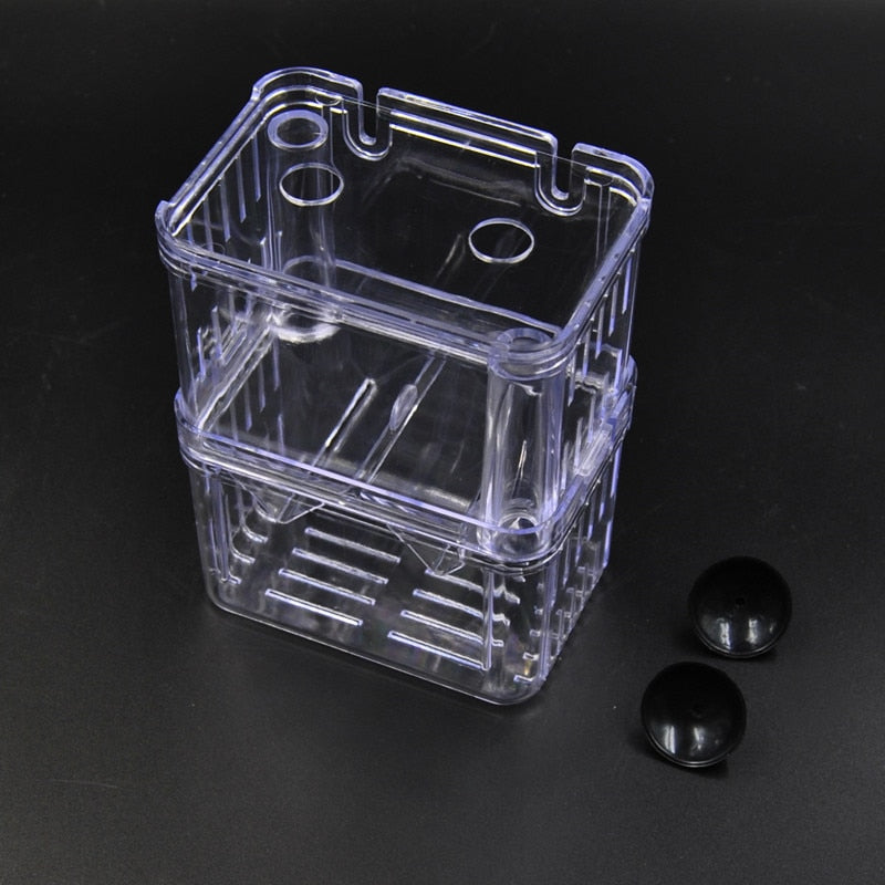8*7*11cm Double-deck Clear Fish Breeding Isolation Box Aquarium