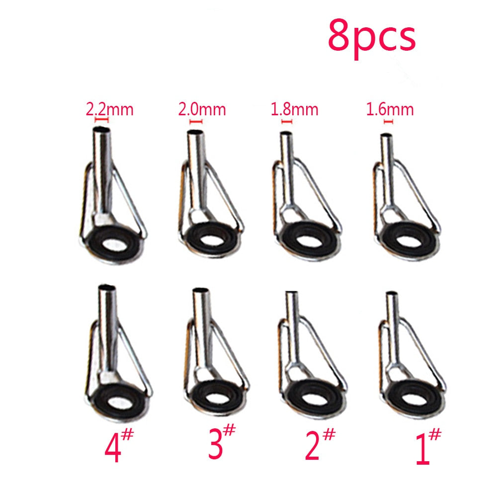 8pcs Stainless Steel Fishing Rod Tip