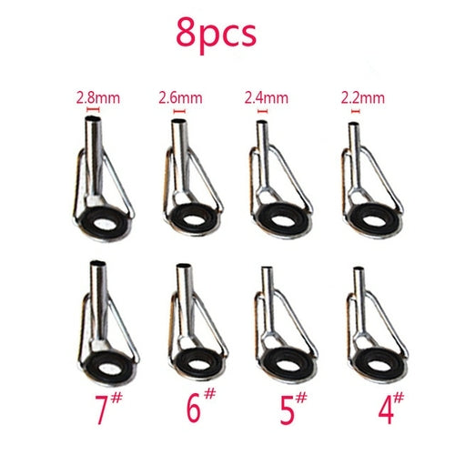 8pcs Stainless Steel Fishing Rod Tip