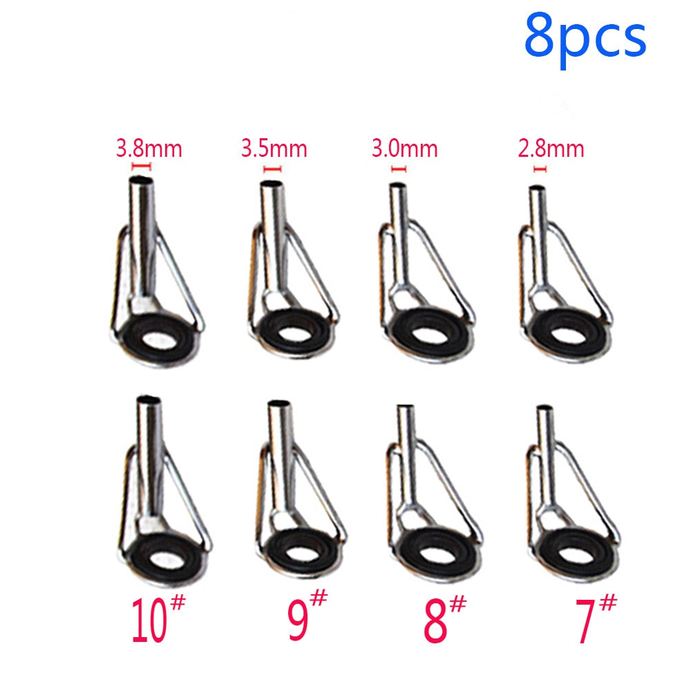 8pcs Stainless Steel Fishing Rod Tip