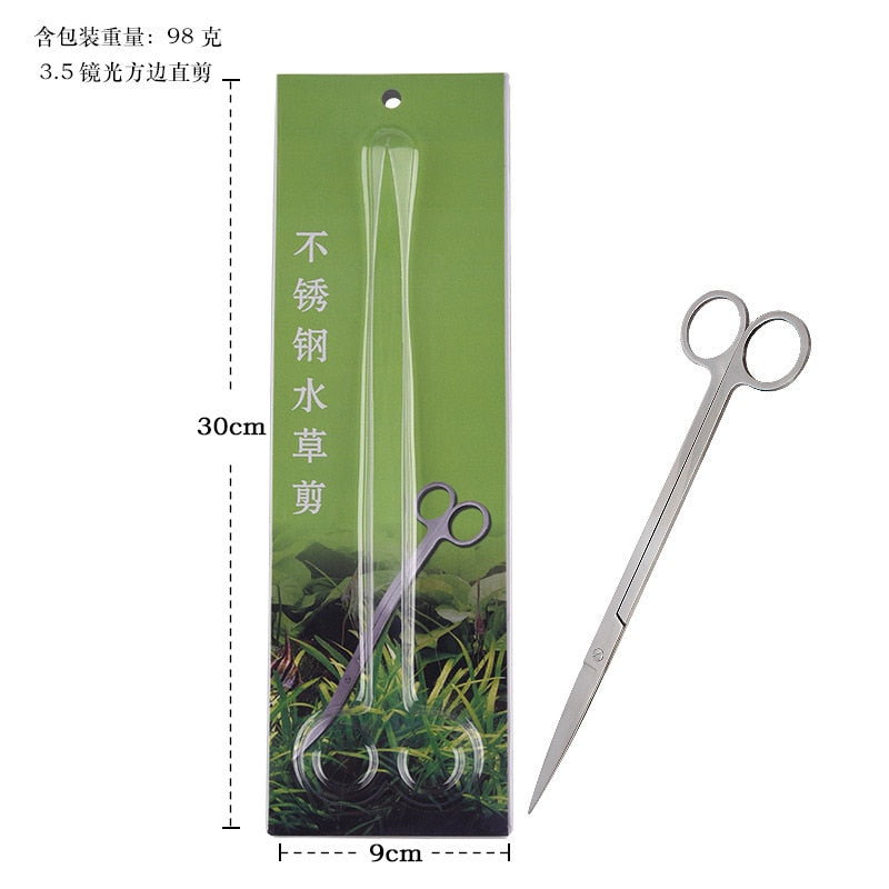 Ada Quality Aquarium Scissor Tweezer Tools Fish Tank Plants Wave