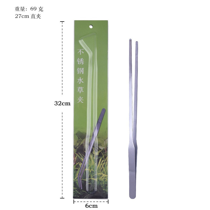 Ada Quality Aquarium Scissor Tweezer Tools Fish Tank Plants Wave