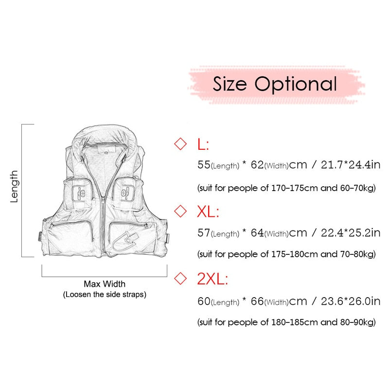 Adult Life Jacket Adjustable Buoyancy