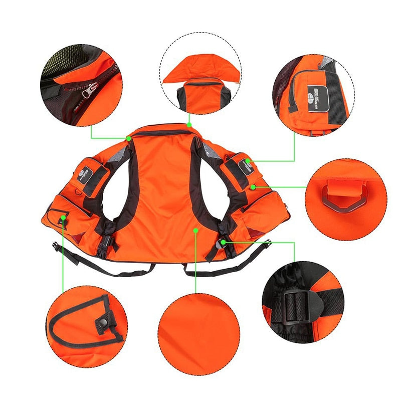 Adult Life Jacket Adjustable Buoyancy