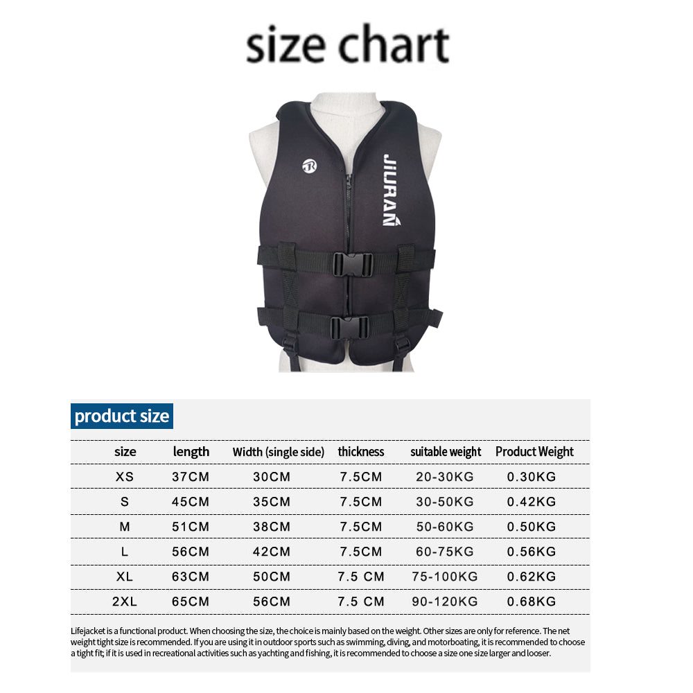 Adults Life Jacket Neoprene Safety Life Vest