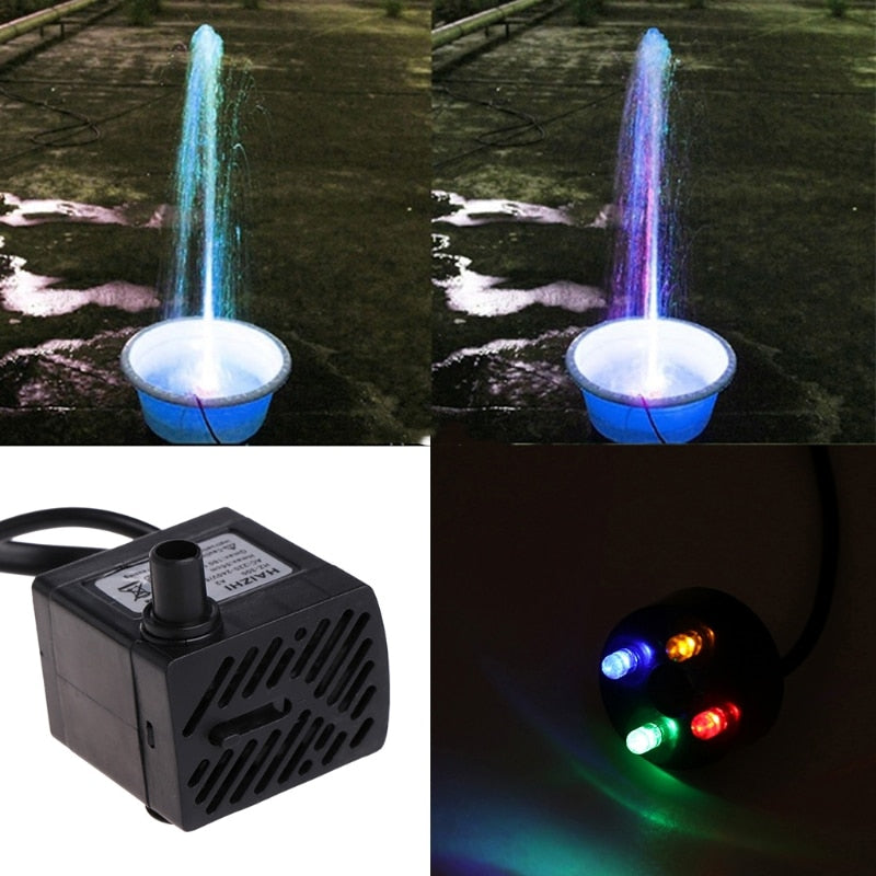 Aquarium 220v 3w Submersible Water Pump Led Fish Tank Fountain Fish