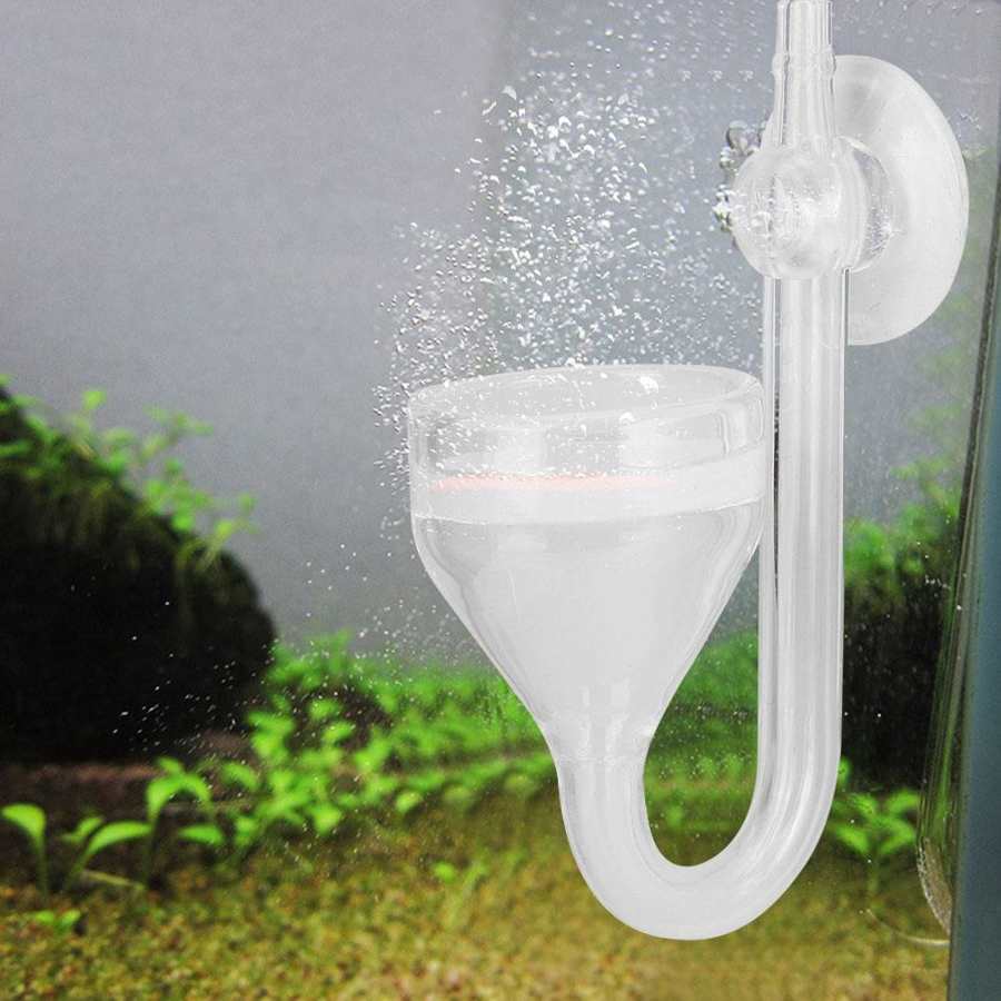 Aquarium CO2 Refiner Diffuser Transparent Glass Funnel Type Water