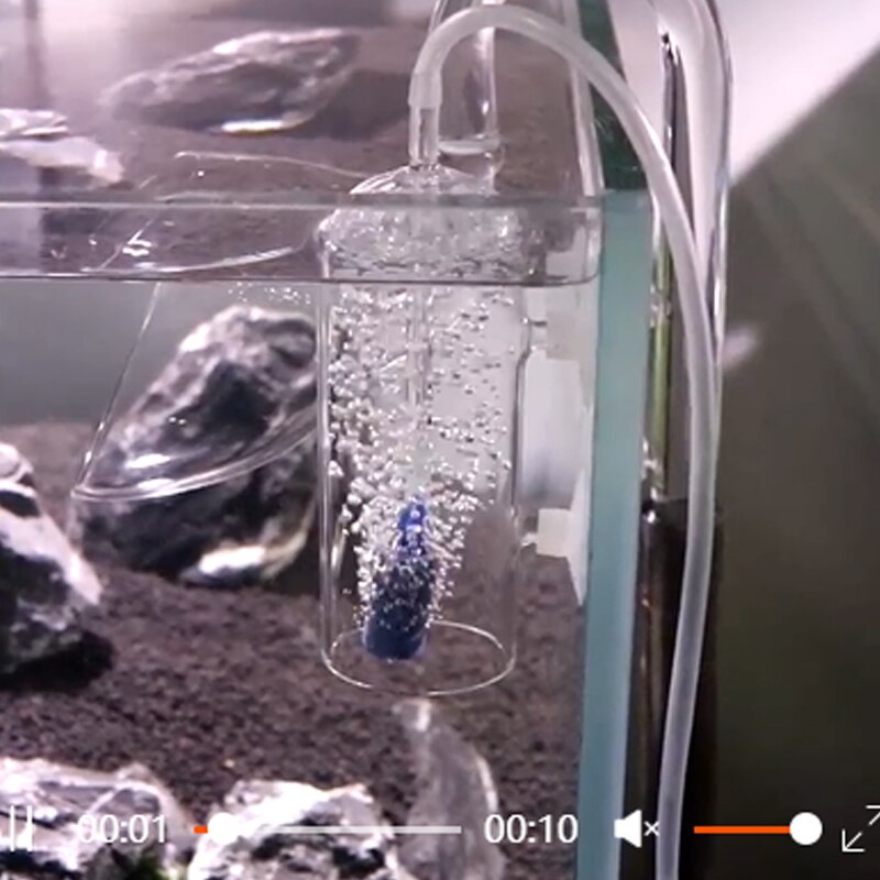 Aquarium Cylinder Crystal Glass Dissolved Oxygen Water Bubble Splash