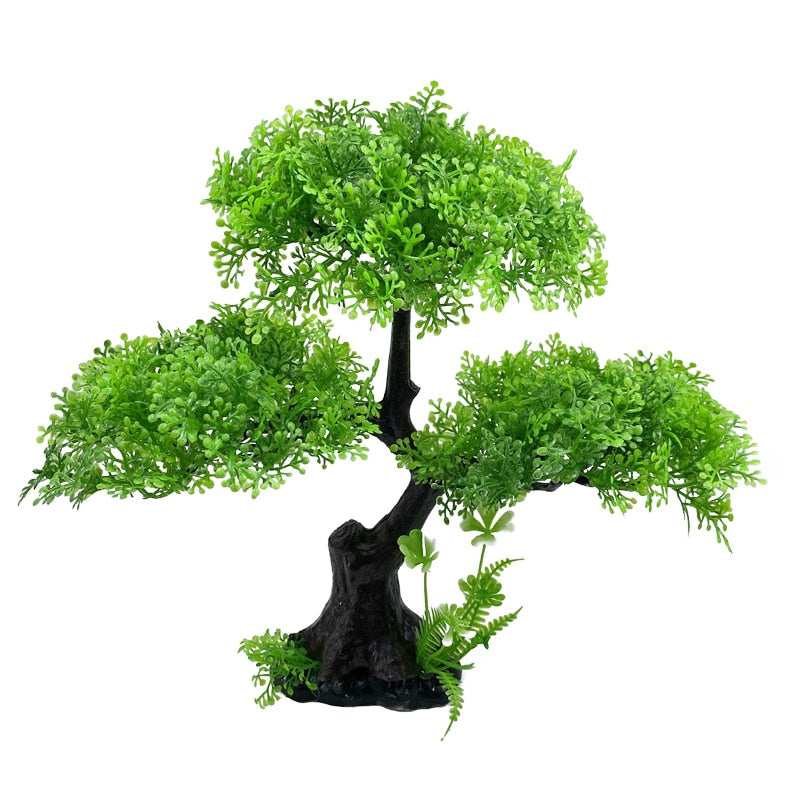 Artificial Plastic Pine Aquarium Decoration