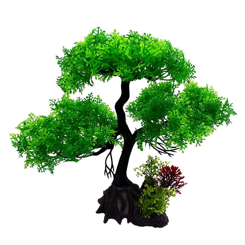 Artificial Plastic Pine Aquarium Decoration
