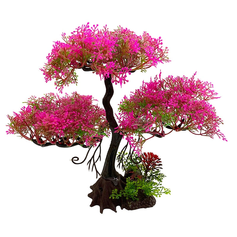 Artificial Plastic Pine Aquarium Decoration