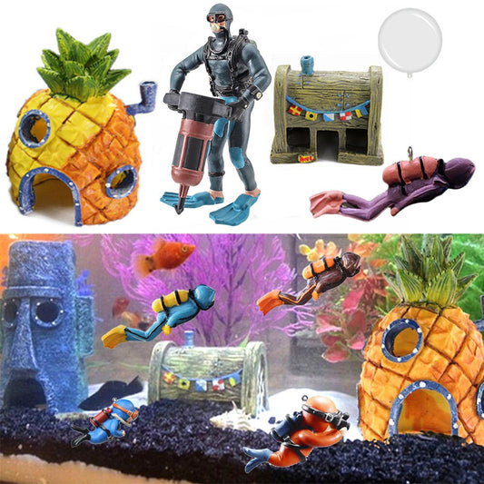 Aquarium Decoration Fish Tank Ornaments Cartoon