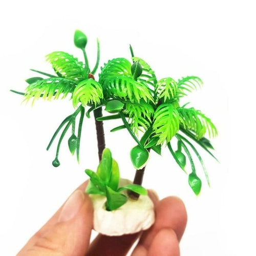 Aquarium Fish  Plant Ornament Tank Artificial Coconut Tree Water