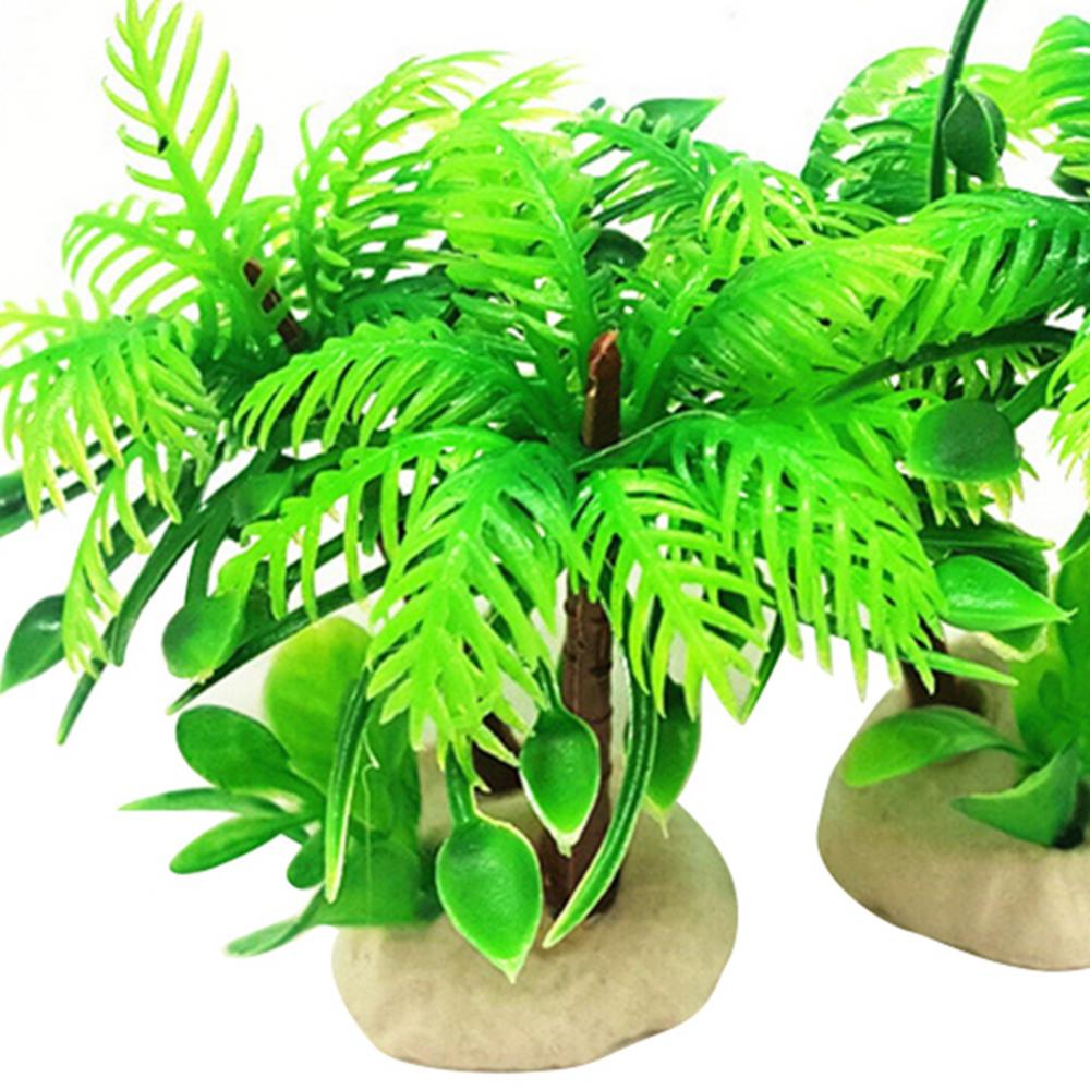 Aquarium Fish  Plant Ornament Tank Artificial Coconut Tree Water