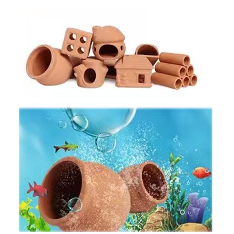 Aquarium Mini Ceramic Tank Fish Shrimp House