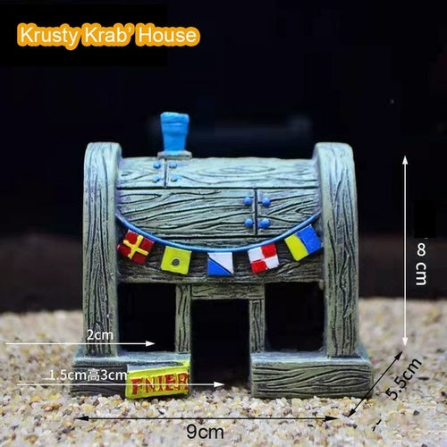 Cartoon House For Fish Shrimp Shelter