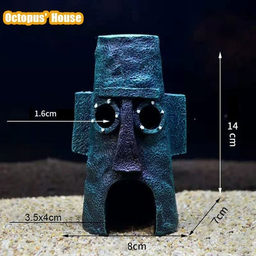 Cartoon House For Fish Shrimp Shelter