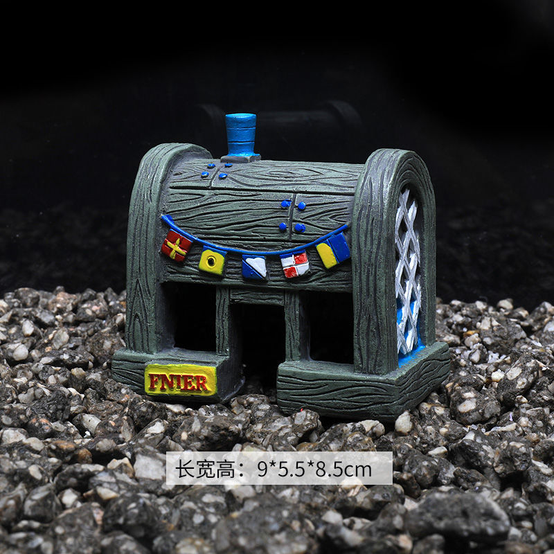 Cartoon House For Fish Shrimp Shelter