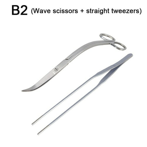 Aquarium Tools Set Scissor Tweezers Plants Wave Scissors Grass