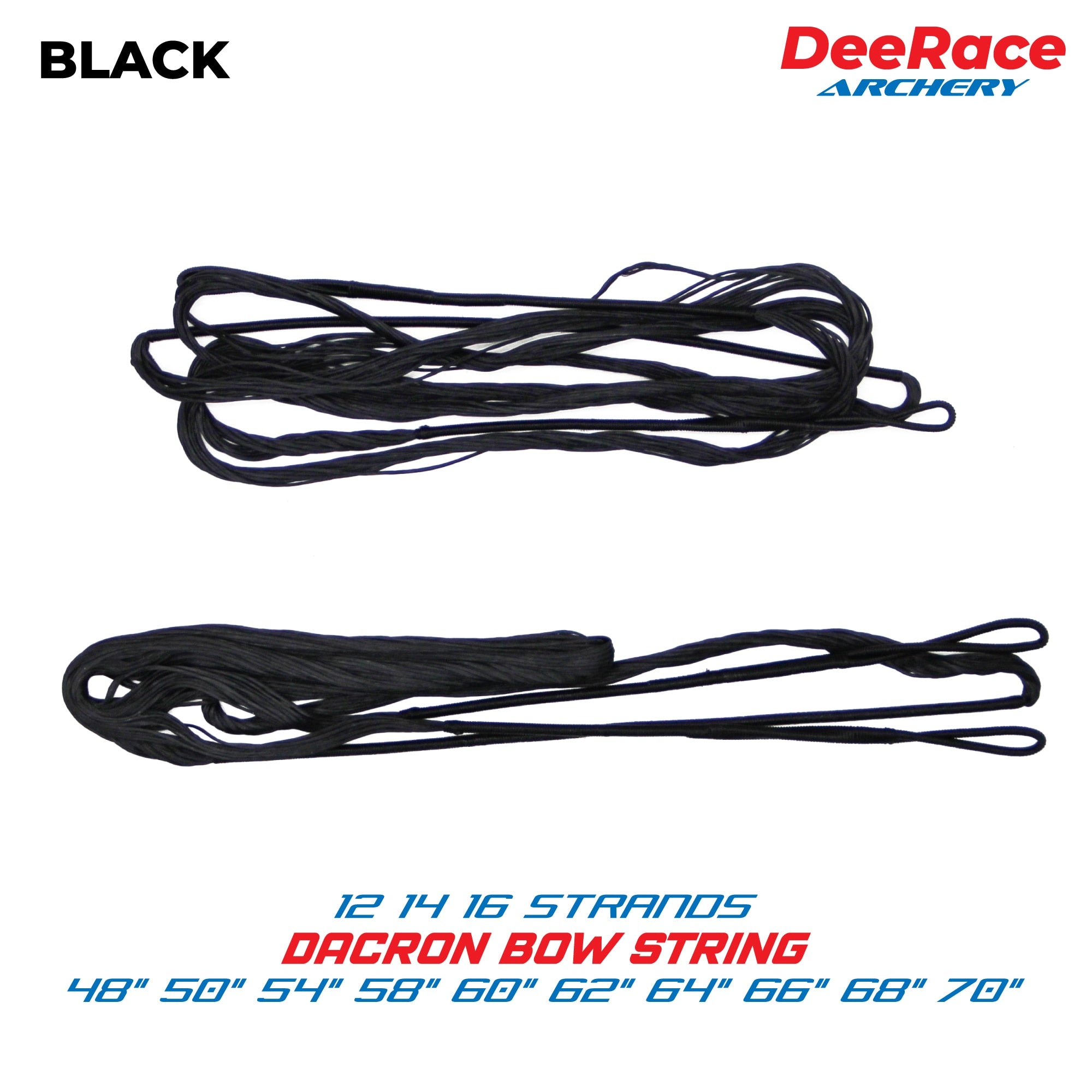 Archery Recurve Bow Black String Dacron Material